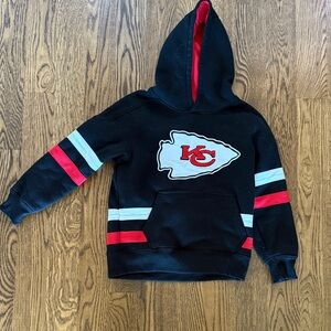 NFL Kids Black Hoodie with Red and White Stripes